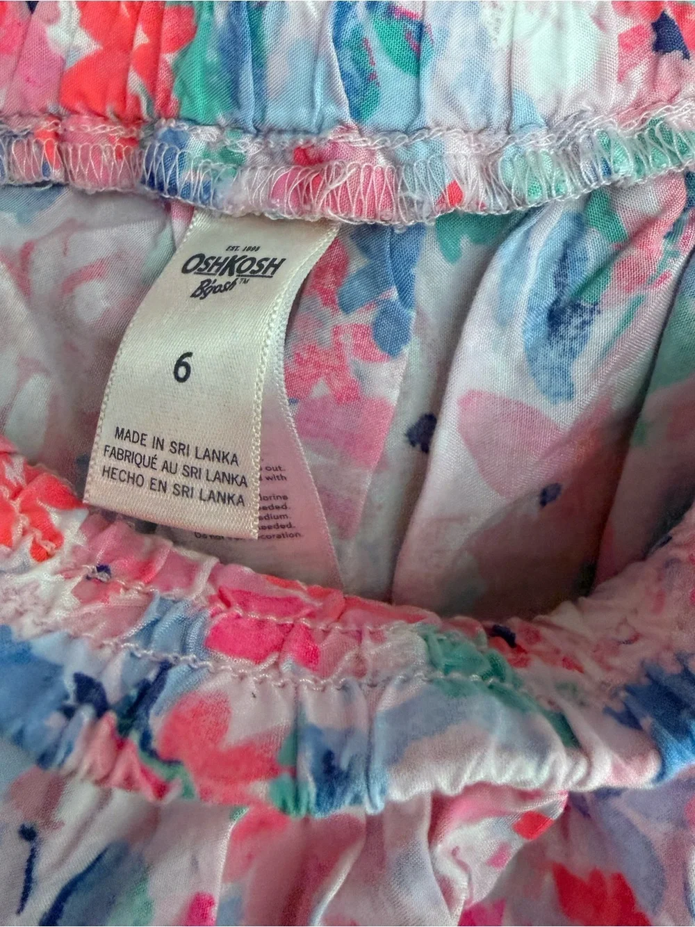 OshKosh B'gosh Pink Floral Smocked Maxi Skirt girls size 6